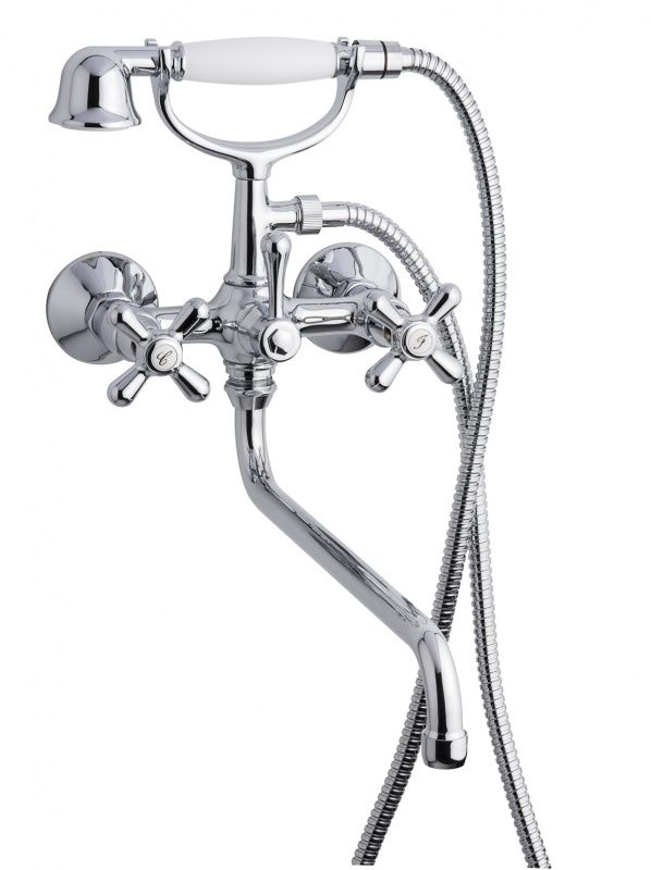 12011СМ35BR Смеситель Deco Classic с длинным изливом (35см) и ручным душем для ванной, цвет бронза EMMEVI Decò classic