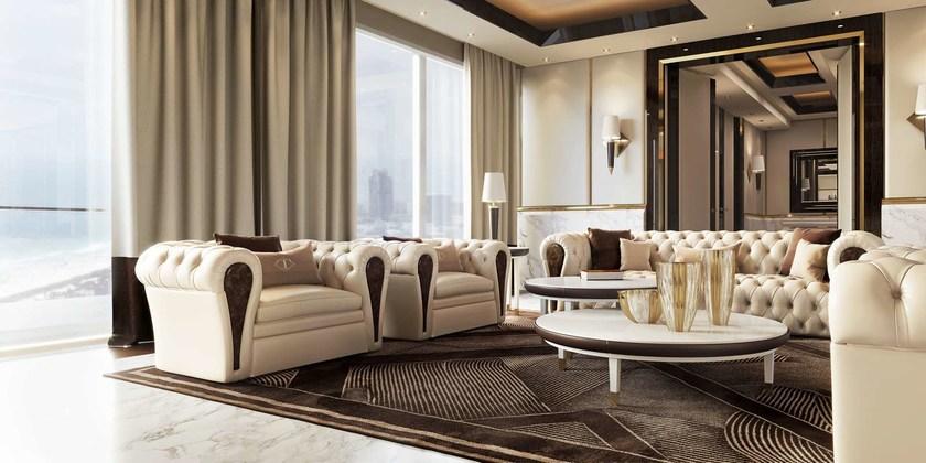 Turri Стеганое кожаное кресло с подлокотниками по контракту Mayfair sun-id-1458134 - Вид №1