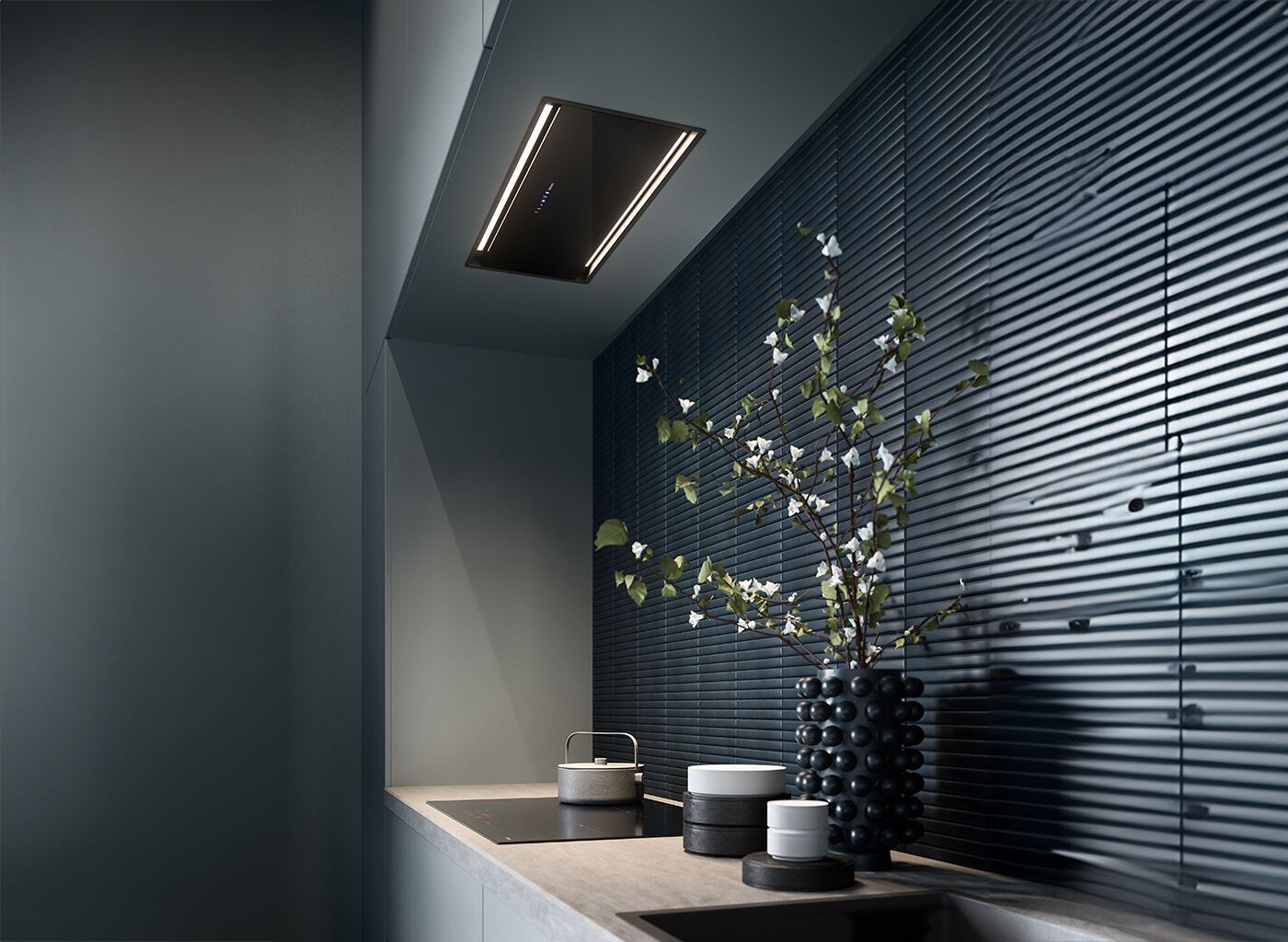 Встраиваемая стальная и стеклянная вытяжка со встроенным освещением Falmec дизайн ARCH-00005140 - Вид №1