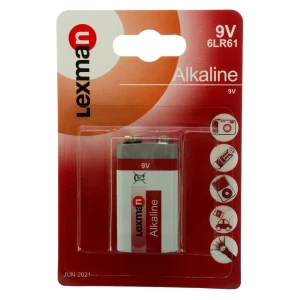 Батарейка алкалиновая крона Lexman 9 В, 1 шт.