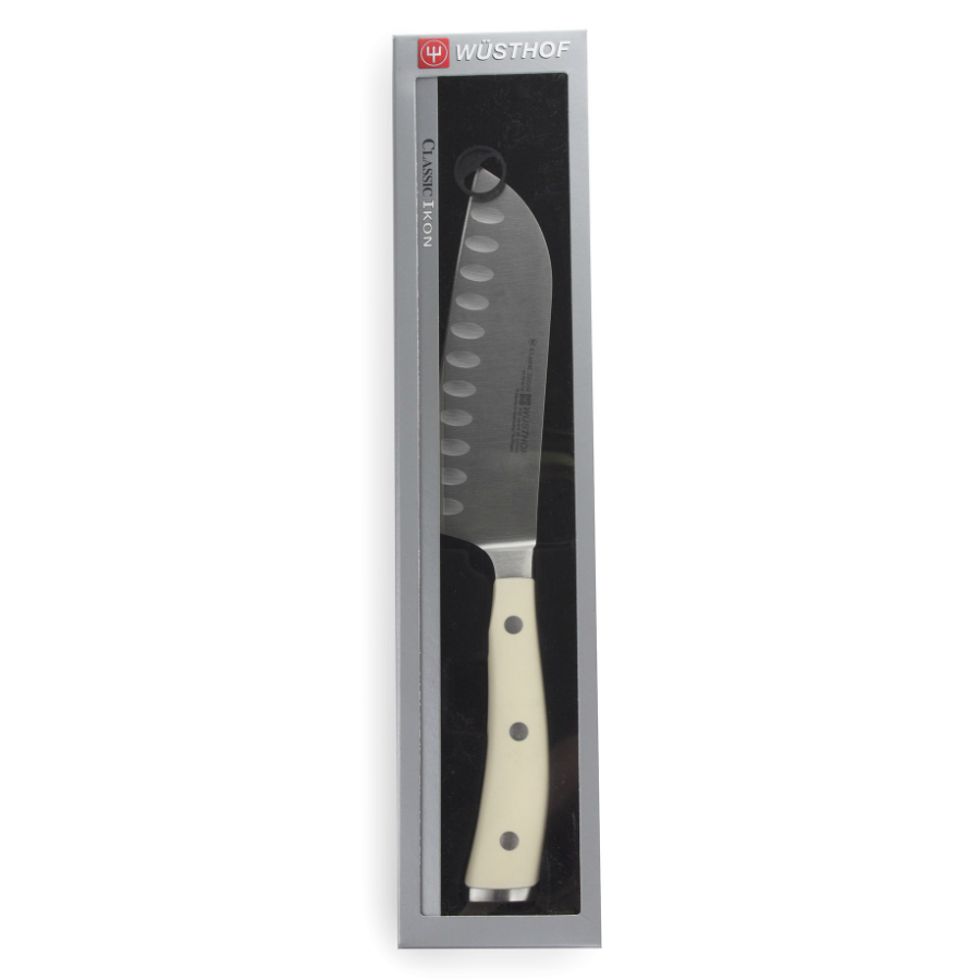 Нож кухонный японский «Шеф» Ikon Cream White с углублением на кромке, 14 см WUESTHOF W41720WUS - Вид №4