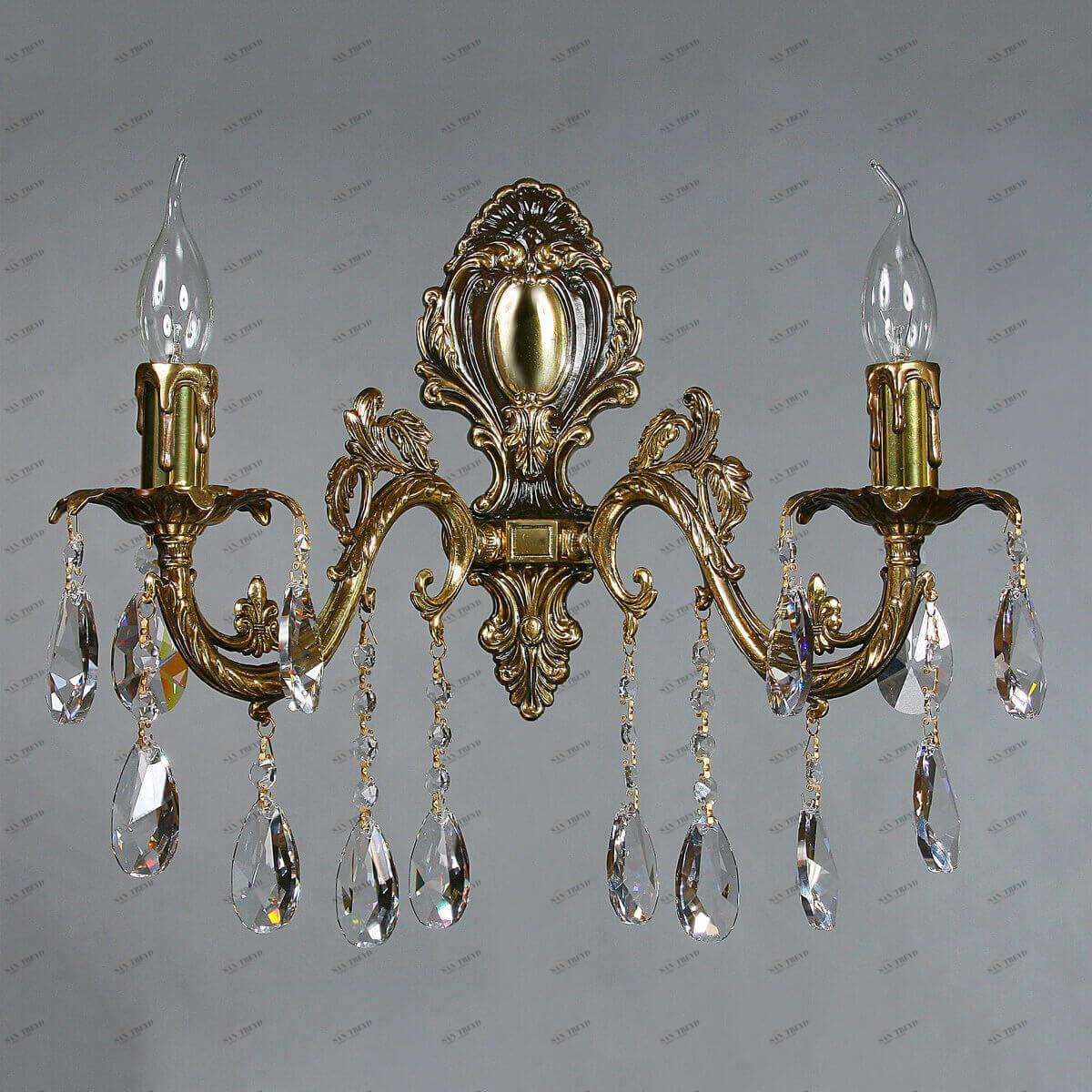 Бра настенное бронзовое Ambiente Granada 2118/2 PB Tear drop AMBIENTE GRANADA 00-3888877 Бронза