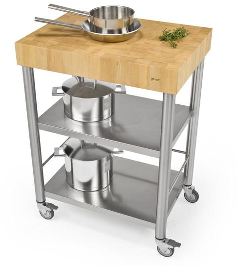 JOKODOMUS Кухонная тележка из нержавеющей стали и дерева Auxilium sun-id-1471747 - Вид №3