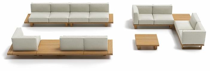 Atmosphera Квадратный садовый пуф из тика и технической ткани 9.zero 9.0.pf - Вид №2