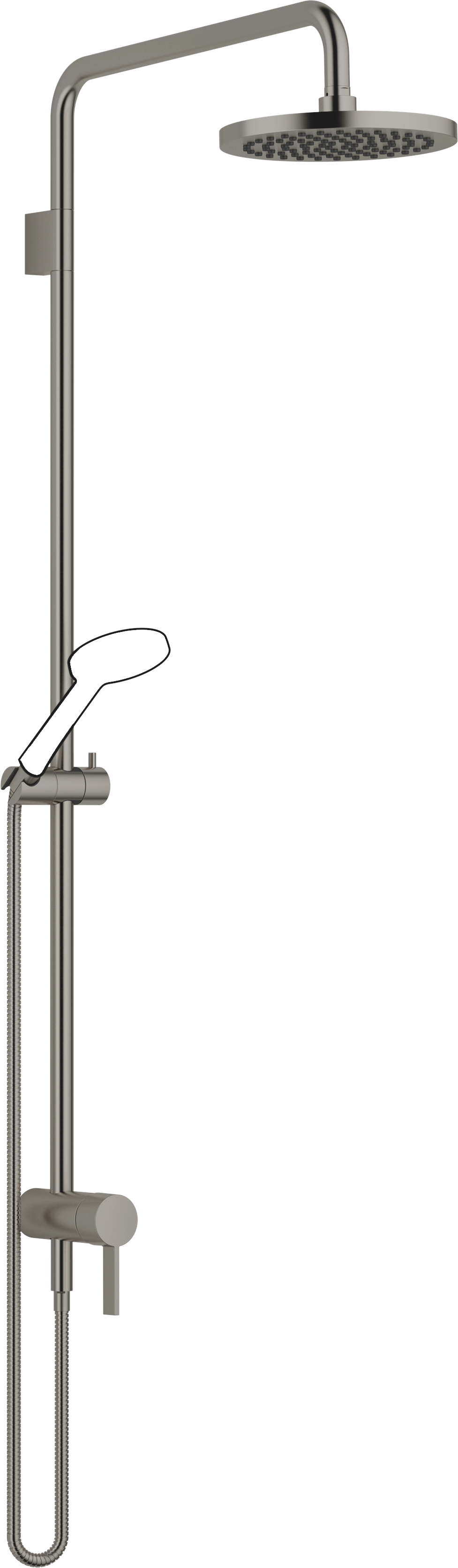 Showerpipe с однорычажным смесителем для душа без ручного душа - матовая темная платина