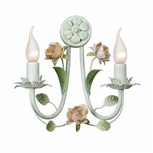 Бра настенное зеленое с розовым Vitaluce 2A V1138/2A VITALUCE СВЕЧА, ФЛОРИСТИКА 00-3931396 Зеленый;розовый