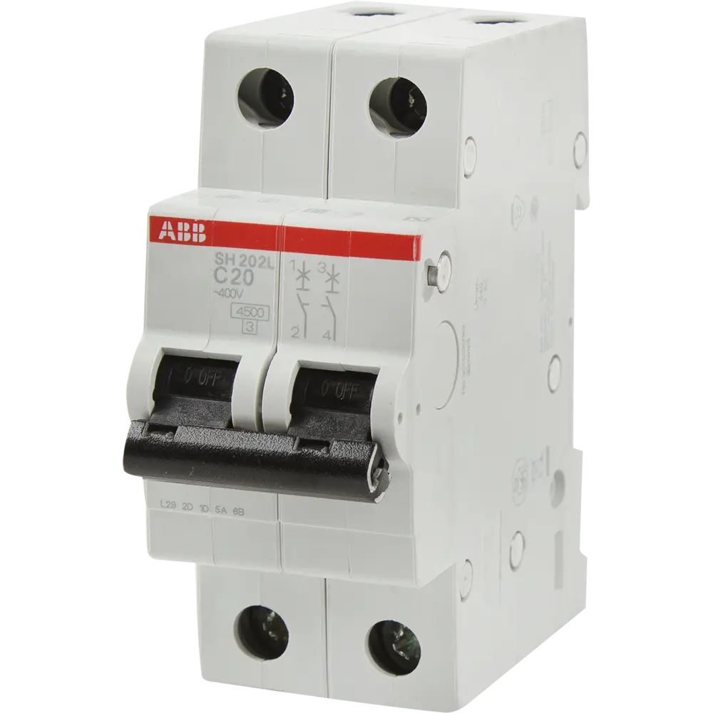 Автоматический выключатель ABB SH202L 1P N C20 А 4.5 кА 2CDS242001R0204 12998330 STLM-2180238 