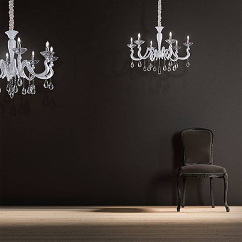 Люстра дизайнерская Sharp белая Candido SP6 IDEAL LUX ДИЗАЙНЕРСКИЕ, CANDIDO 057281 Белый  - Вид №1