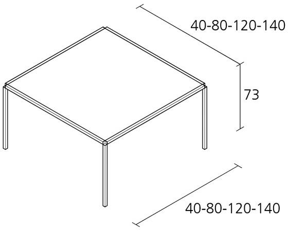 Alias Квадратный стеклянный журнальный столик Tavolo zero sun-id-1382174 - Вид №8