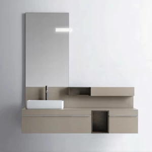 Комбинация ванной комнаты S108 в отделке BASIC Milltek/мат.лак.Cipria/ламинат Sacco MILLDUE SINTESI