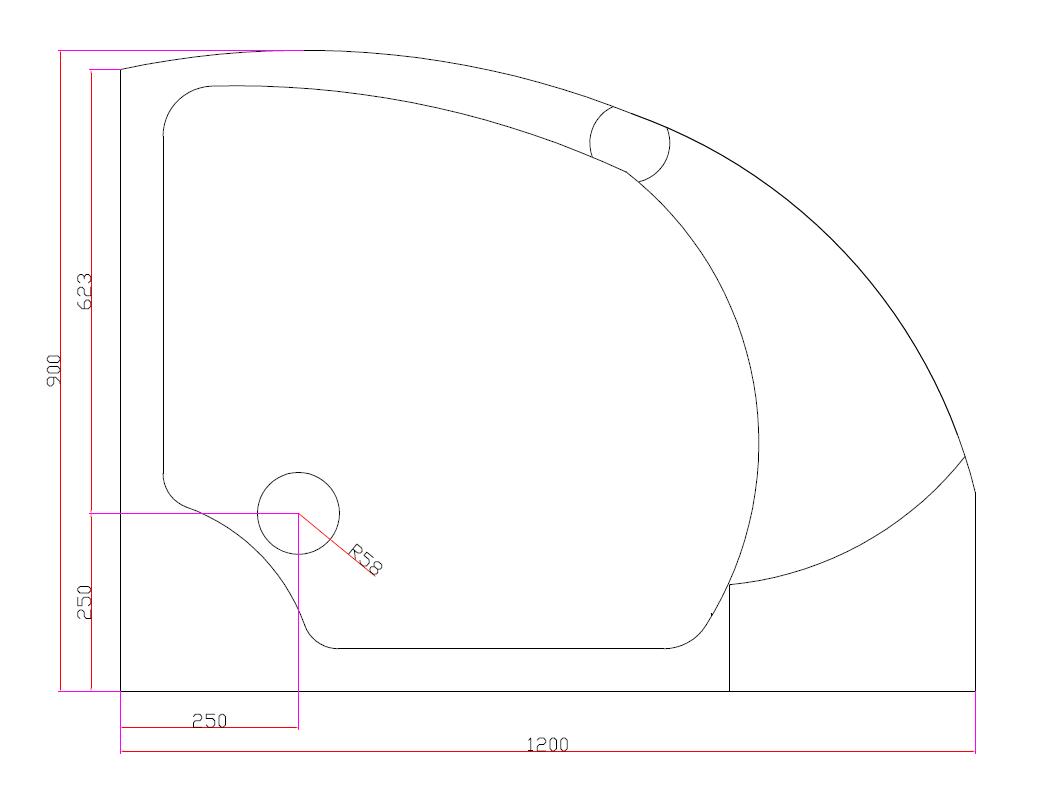Акриловый поддон CEZARES TRAY-A-TRIUMPH-RH-120/90-15-W-R  - Вид №1