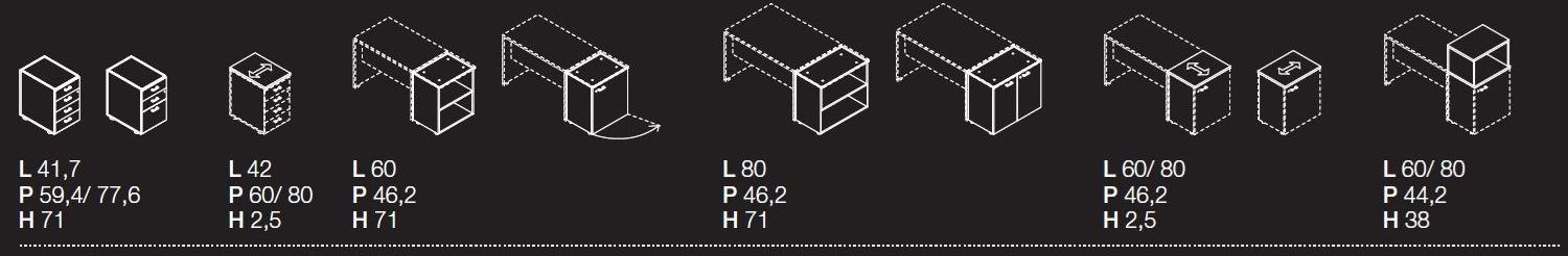 Las Mobili Модульный стол со встроенной полкой Oxi sun-id-1348844 - Вид №7