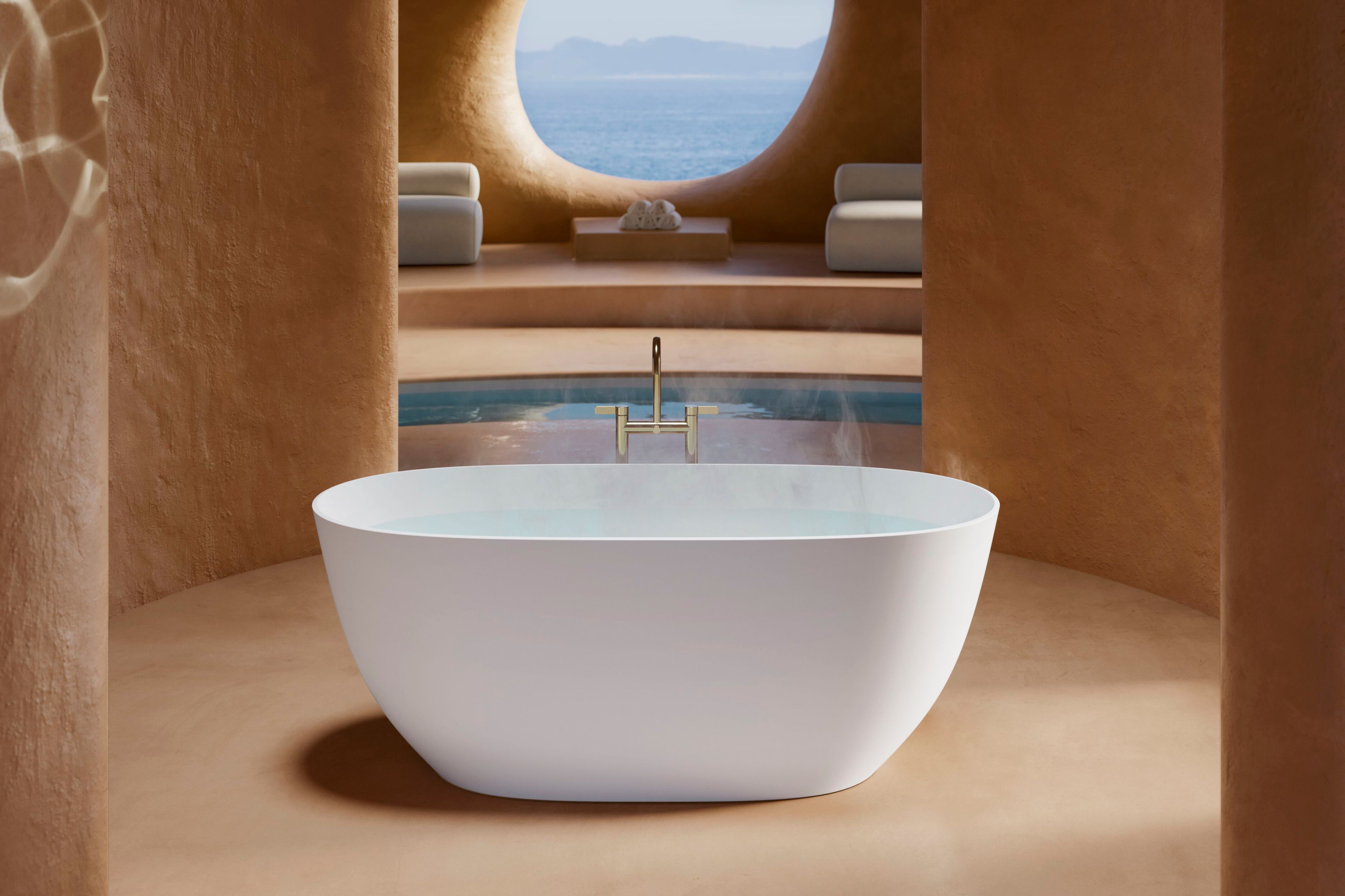 Овальная ванна в центре комнаты в Dolotek© Acquabella Acquawhite ARCH-00100201 - Вид №2