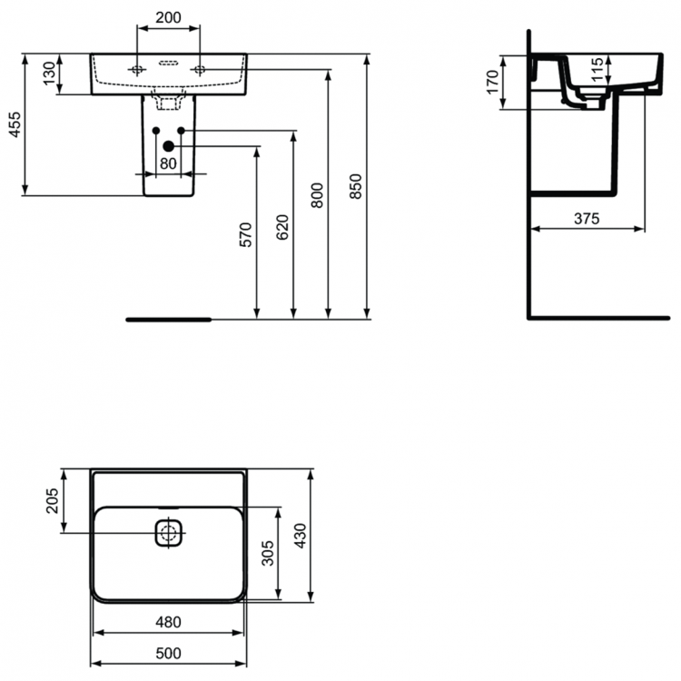 T363701 Раковина 50 см Ideal Standard STRADA II - Вид №5