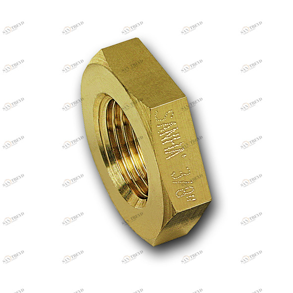 1331038 SANHA 3310 контргайка шести- гранная, латунь 3/8  SW 27 мм 