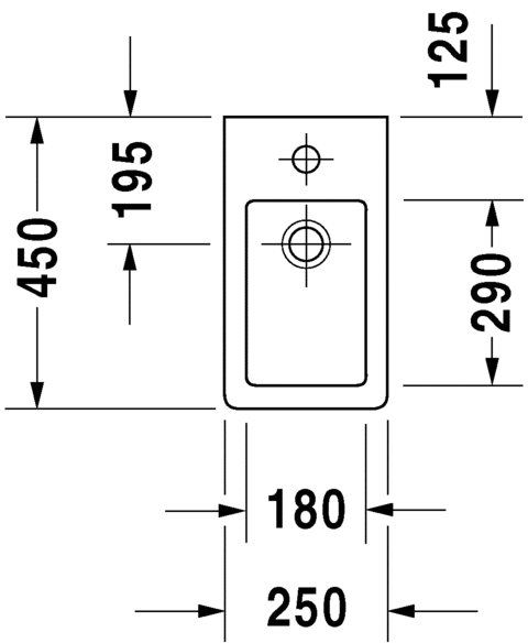0702250000 Подвесная раковина настенная овальная Duravit Vero - Вид №1
