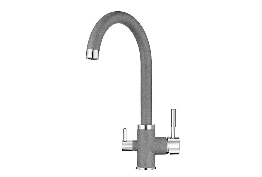 2168, ГРАФИТ (ЧЁРНО-СЕРЫЙ), СМЕСИТЕЛЬ КУХОННЫЙ GRANULA 2168-ST103 - Вид №1