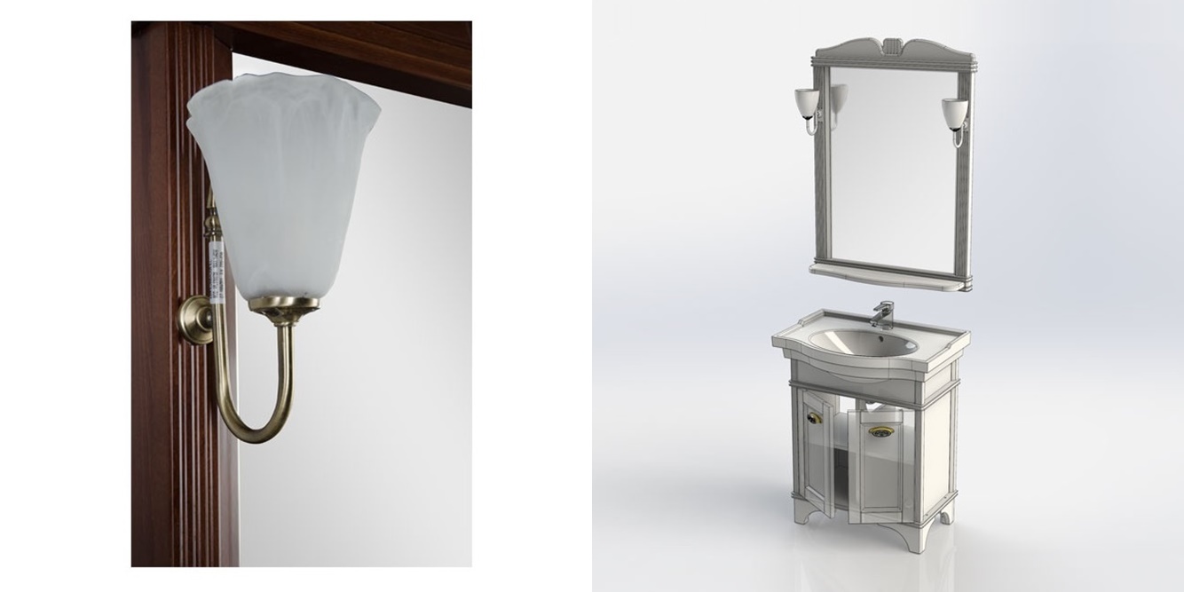 Комплект мебели Aquanet Николь 70 орех 00180514 - Вид №4