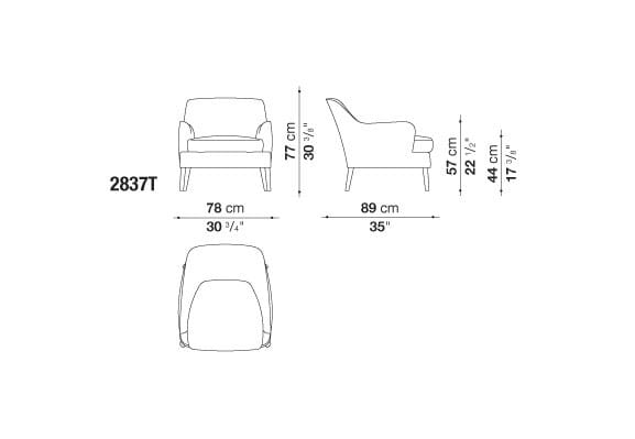 Кресло с подлокотниками Maxalto ARCH-00077401 - Вид №4