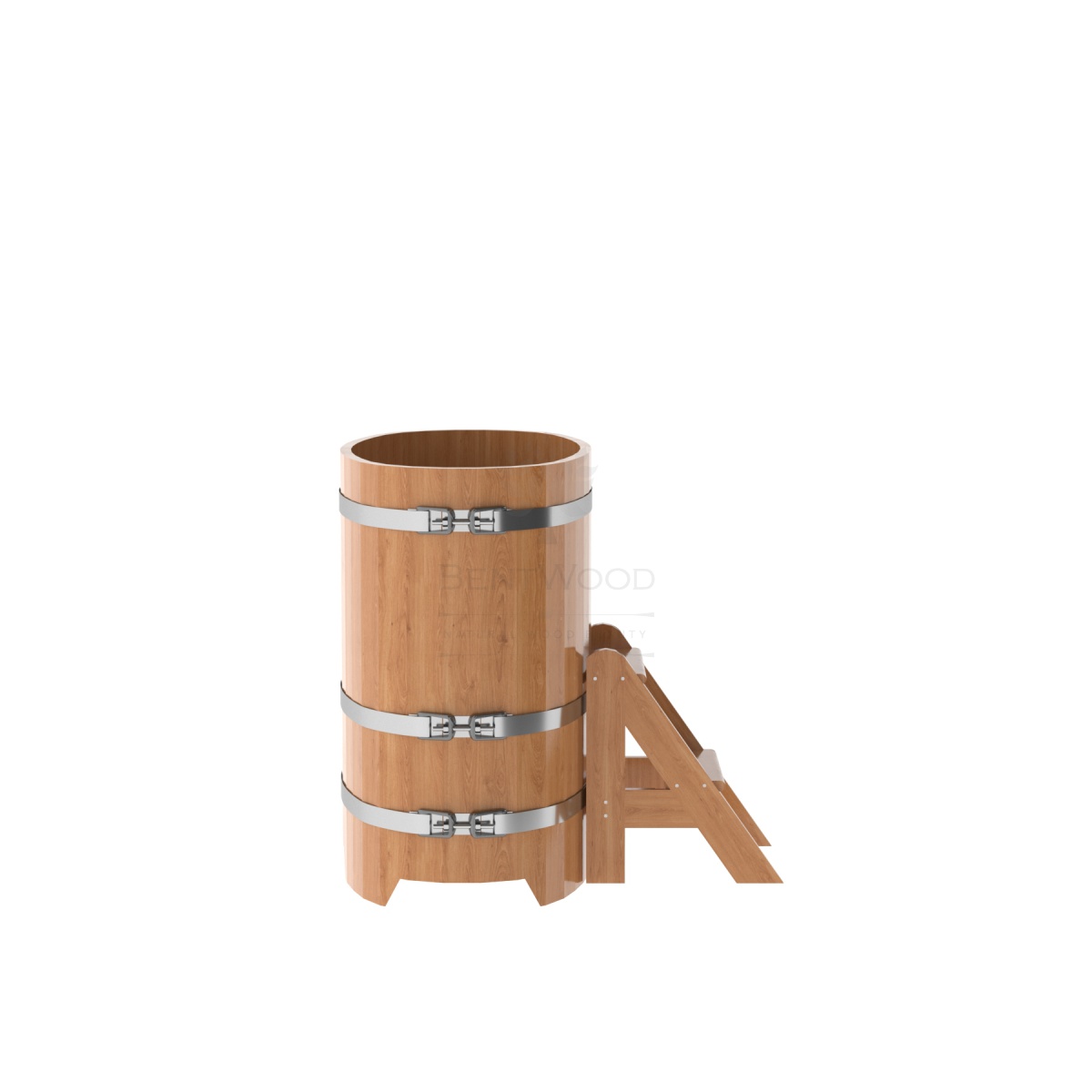 1247 Купель овальная из дуба 0,59х1,06х1,0 натуральная Alyarus  - Вид №2