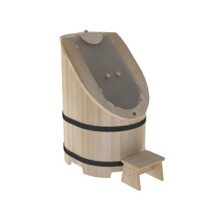 1739 Фитобочка со стеклом "Премиум" цвет натуральный, фурнитура черная Alyarus