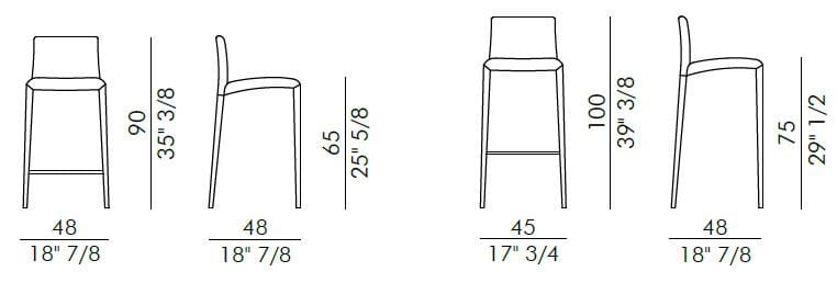 Высокий стул с подставкой для ног EFORMA CINDY ARCH-00122146 - Вид №2
