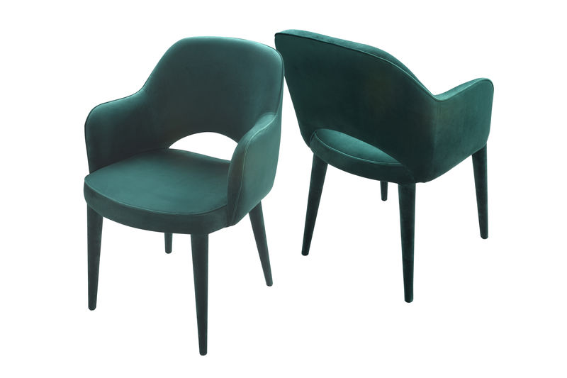 FUPP0009 Зеленое бархатное кресло Хайбери ijlbrown  - Вид №2