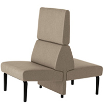 Ambit 1046 Модульная система сидений. Сиденье и спинка с обивкой. Ноги из литого алюминия. Линейный модуль L 80 см, спинка H 126 см. Двусторонняя версия. Et al. Ambit