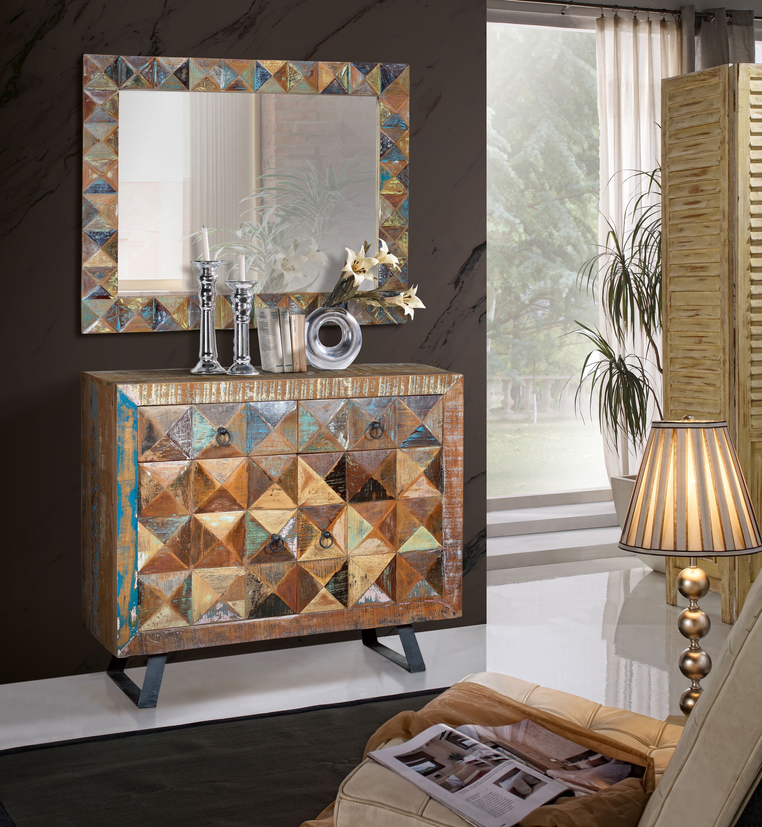 Деревянный шкаф с распашными дверями Giner y Colomer Diamante Reciclado ARCH-00072611 - Вид №3