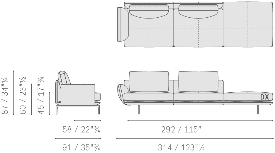 Poltrona Frau Модульный диван из кожи и ткани La collezione - divani e poltrone sun-id-1487212 - Вид №16