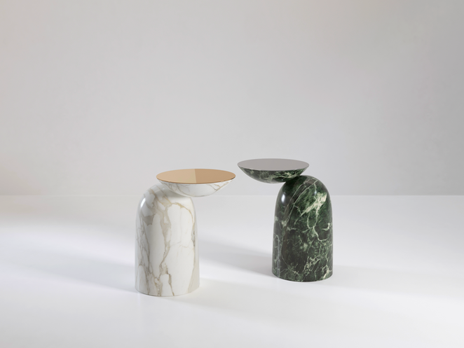 Secolo Pingu X Боковой столик из мрамора (Стандарт) сатинированная или полированная сталь  - Вид №1