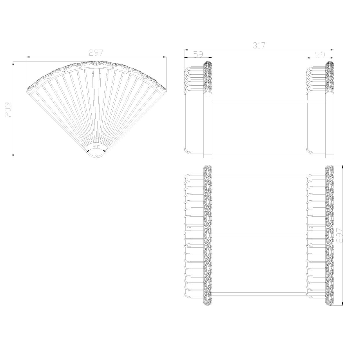 LM6682ORB Аксессуары Jasmine полка угловая, 240х240х90 мм, черная бронза LEMARK  - Вид №2
