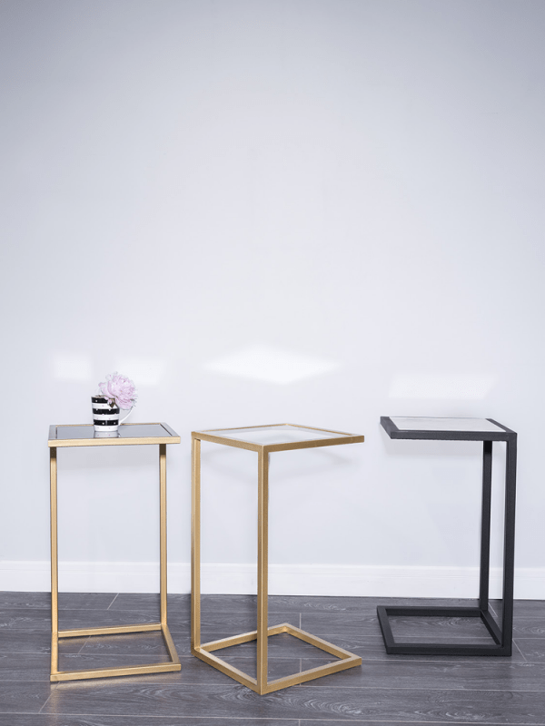 Прикроватный столик черный с мраморным топом 36 см FOR MISS  264005 Черный;белый  - Вид №3