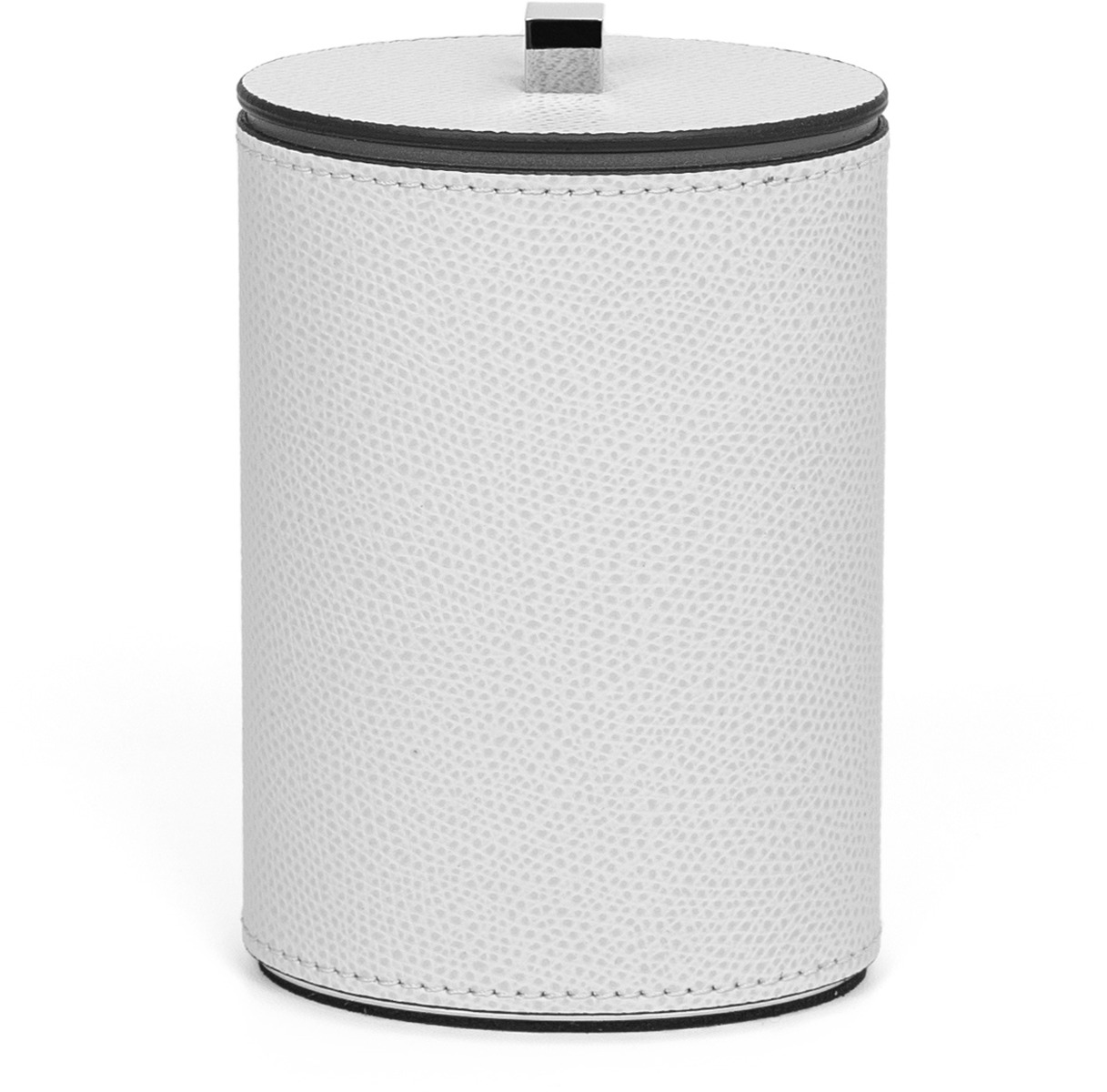 Держатель для ватных дисков Poseidon овальный - Ø 8XH11 см / тканая кожа_кремовый