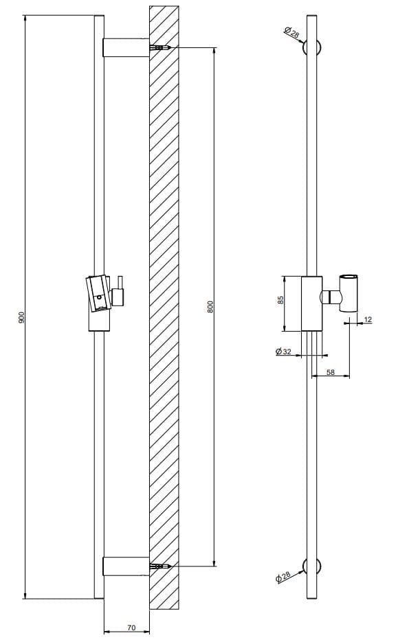 Хромированный латунный стержень Gessi Habito ARCH-00085187 - Вид №2