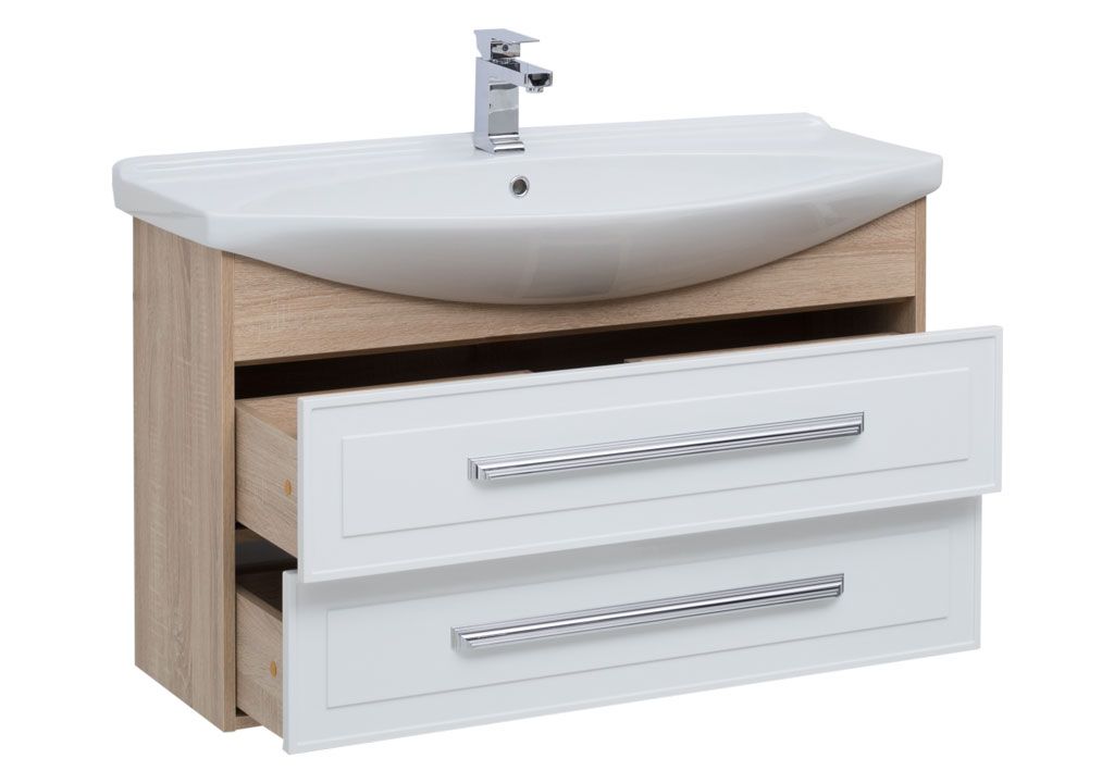 Тумба с раковиной Aquanet Остин 105 дуб сонома/белый 0020173200175449 - Вид №1