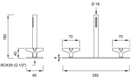 Ceadesign Кран из нержавеющей стали с ручным душем Cross Crx 28 - Вид №1