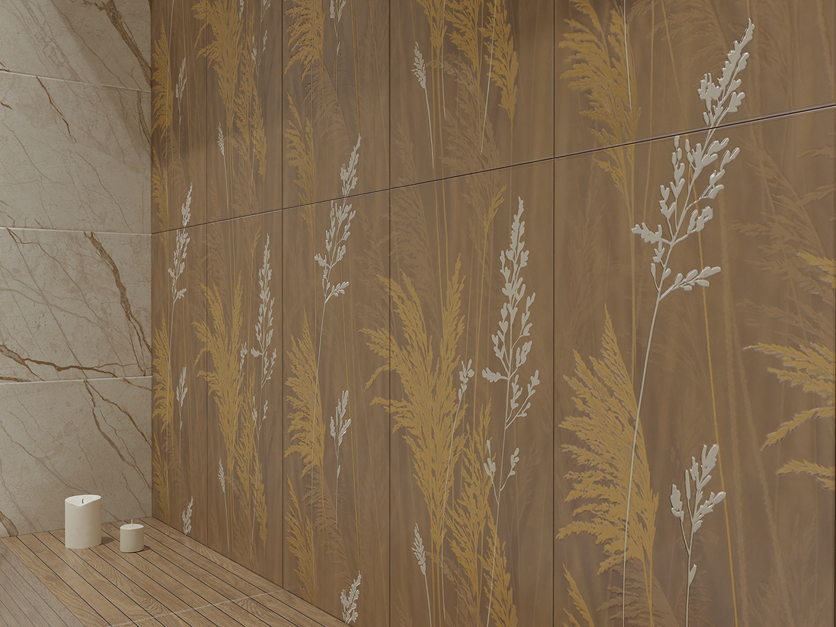 87121289 Декор настенный Pampas 1 31.5x63 см матовый цвет бежевый Forest STLM-0073408 AZORI  - Вид №4