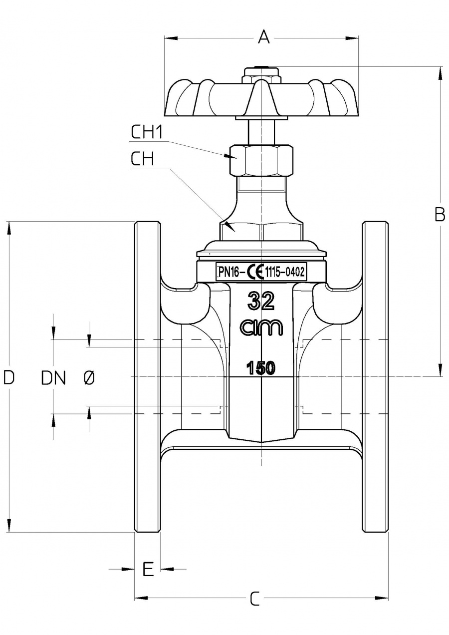 CIMBERIO CIM 72F Задвижка клиновая фланцевая бронзовая CIM 72F  - Вид №1