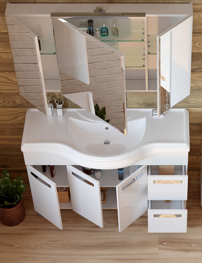 Тумба  Plaza 2-1200 (Класскик)1210⨉500⨉820 мм белый Santreyd sun-id-664519 - Вид №2