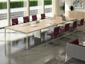 Quadrifoglio Прямоугольный стол для совещаний с системой управления кабелями X5