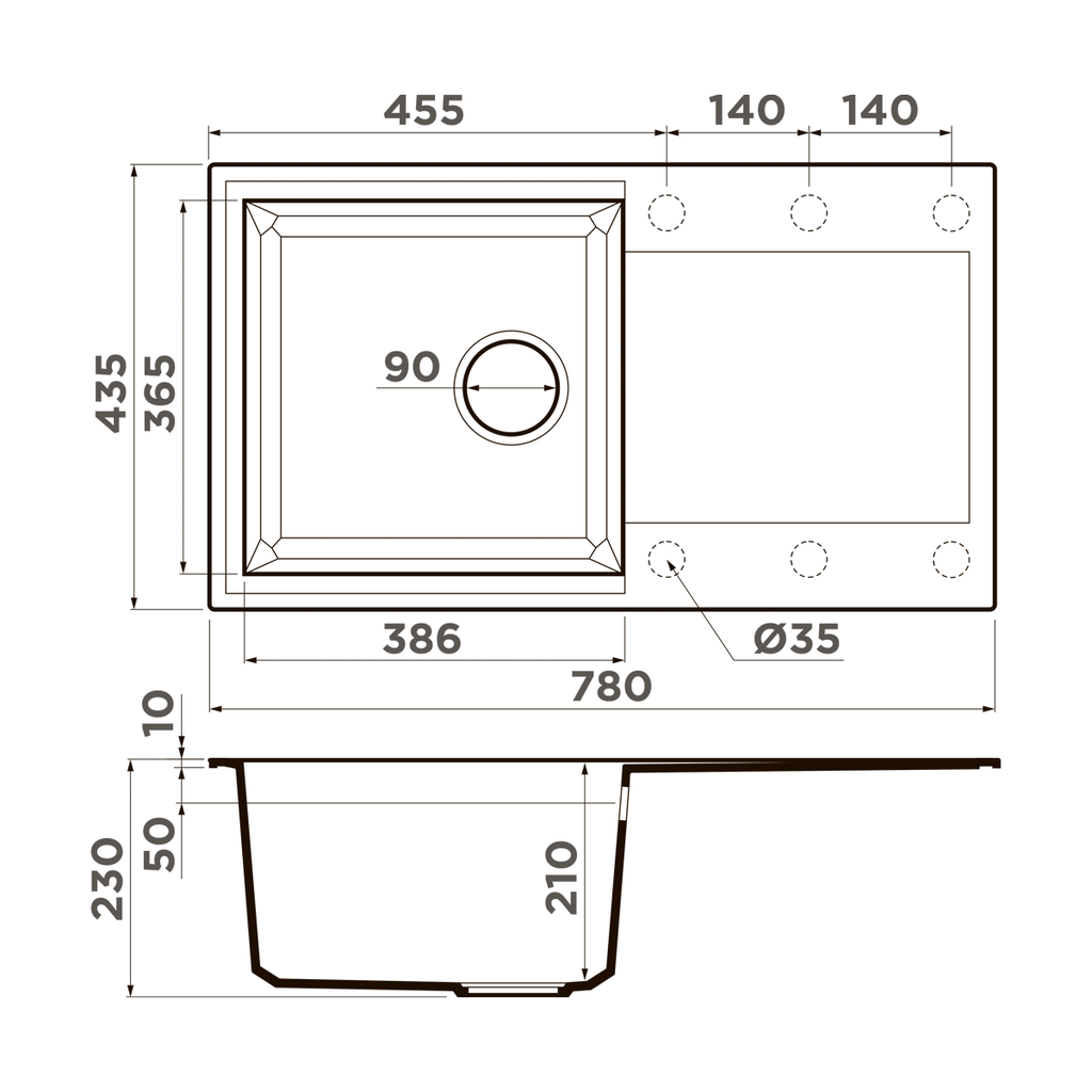 Кухонная мойка Sakaime 78 DC OMOIKIRI 4993195 - Вид №3