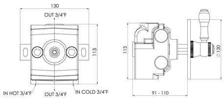 rvb Термостатический смеситель для душа на одно отверстие 1935 wood 1936.25.74-cc - Вид №1
