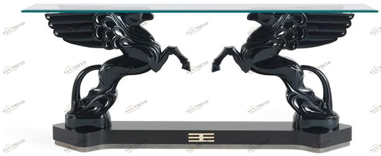 ETRO Home Interiors Лакированная прямоугольная консоль из дерева и стекла Mythos E.myt.521.a