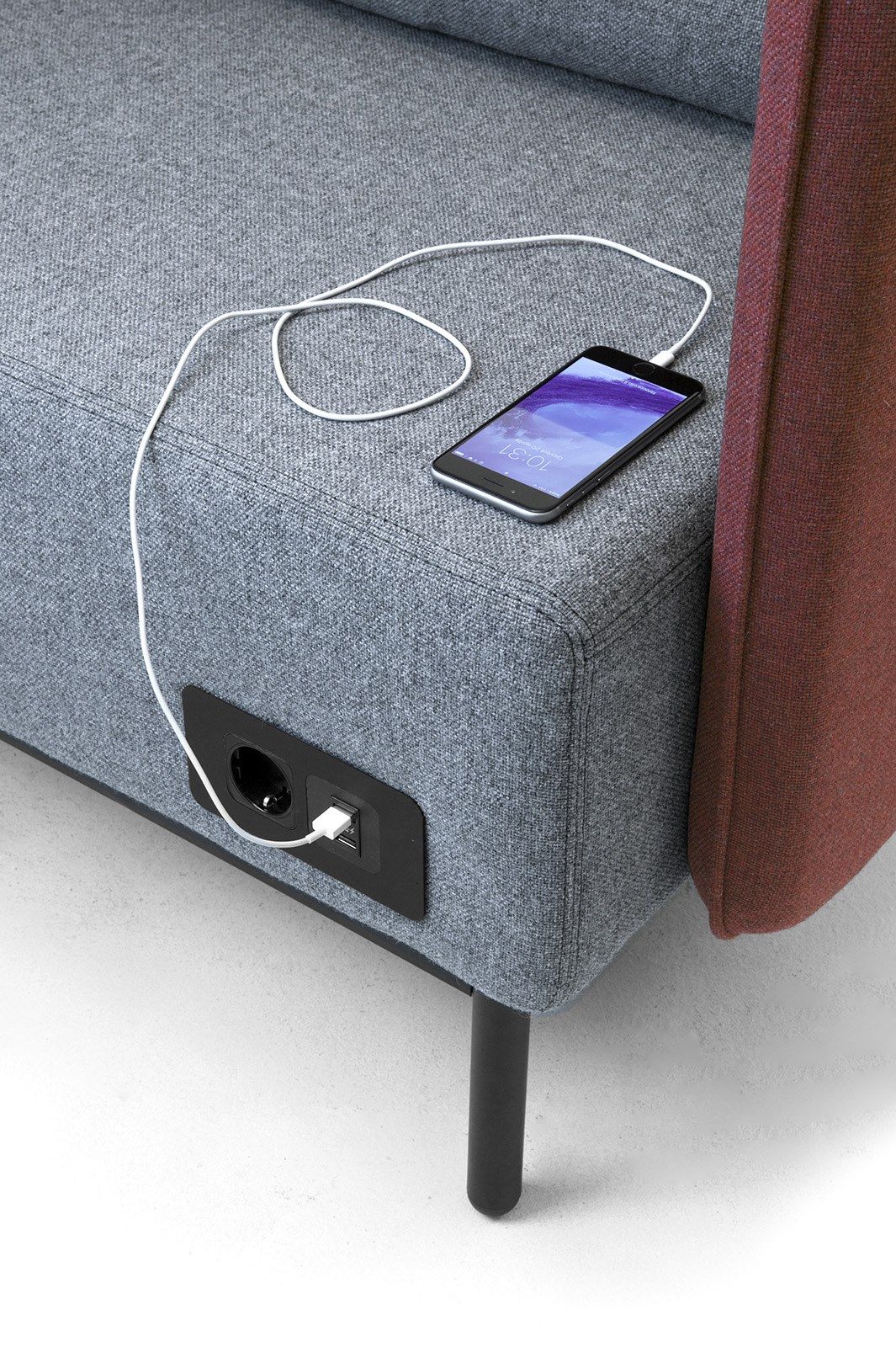 3-местный огнестойкий тканевый диван с USB-разъемом Leyform Around ARCH-00062277 - Вид №6