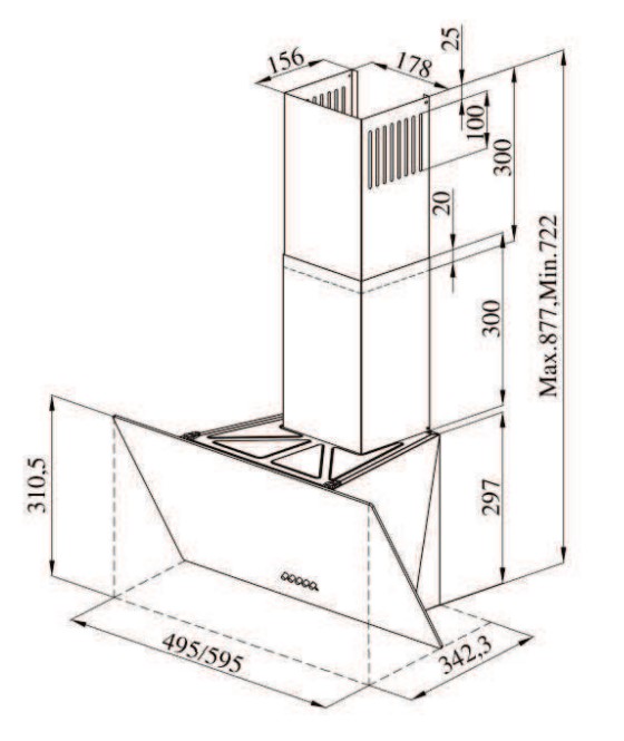 9973952 Вытяжка наклонная Darina SLIDE G600W белый STDN-0092558 - Вид №6