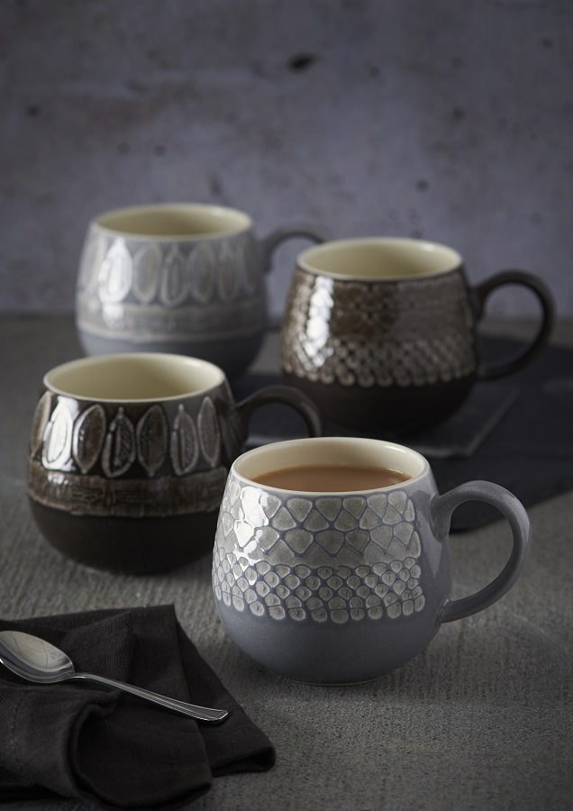 2001.880 Кружка impressions leaf, 350 мл, серая Mason Cash  - Вид №3