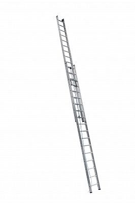 Алюминиевая профессиональная приставная двухсекционная лестница с канатной тягой SR2 3218