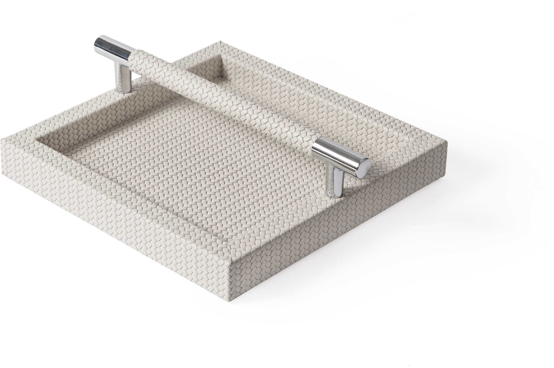 Поднос для салфеток - 20,5X20,5 см / зернистая кожа_белый