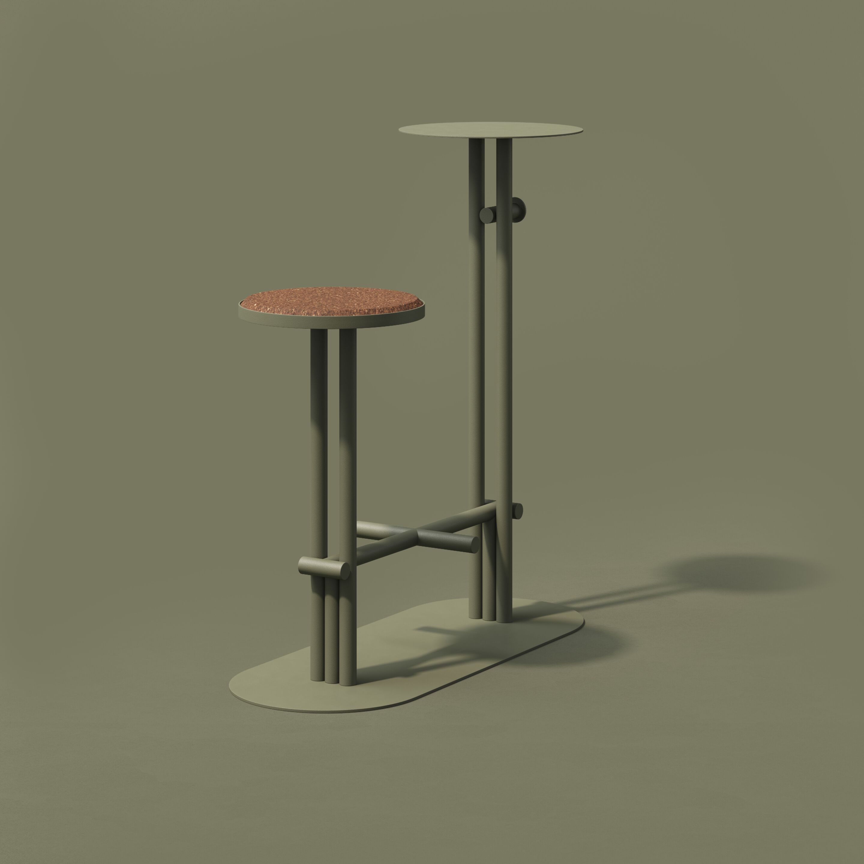 Стальной и пробковый высокий садовый стул с журнальным столиком Joyf точка ARCH-00111902 - Вид №2